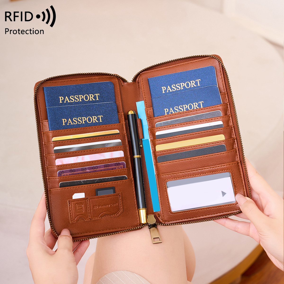 Passport Wallet Rfid - Modny portfel na paszport z blokadą