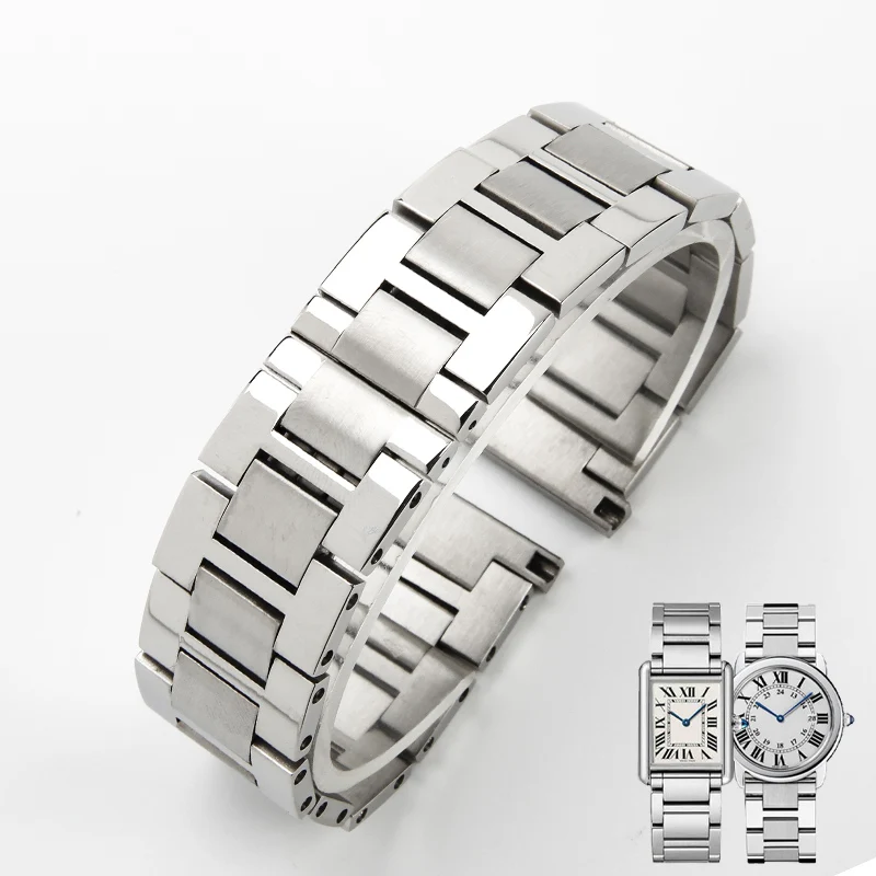 Men'S Accessories London - Pasek do zegarka ze stali nierdzewnej