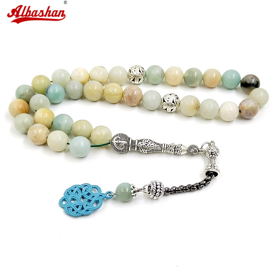 Men Accessories Amazon - Naturalny kamień Amazon, Tasbir, muzułmański różaniec,