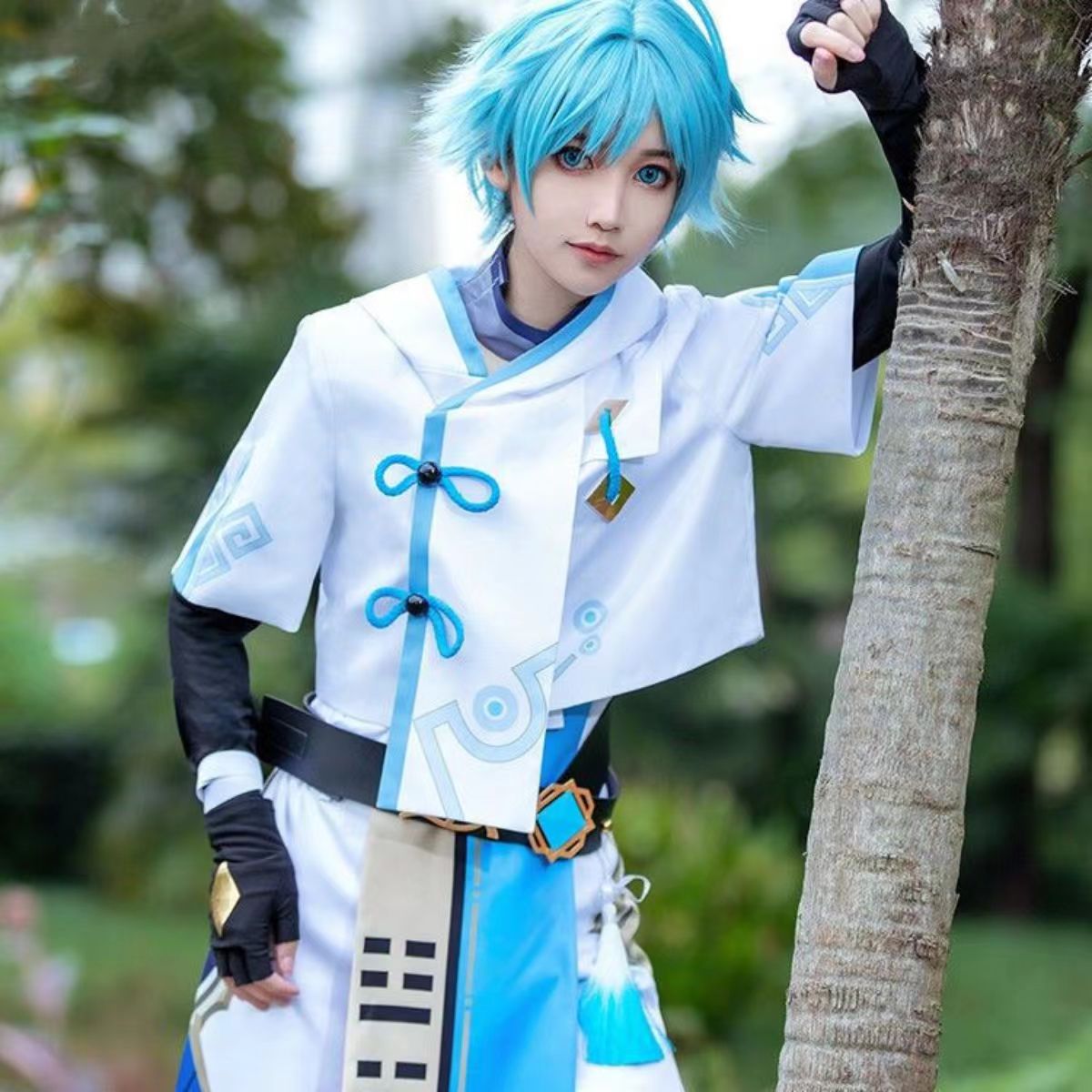 Men Accessories Set - Kostium Cosplay Genshin Impact ChongYun, Pełny