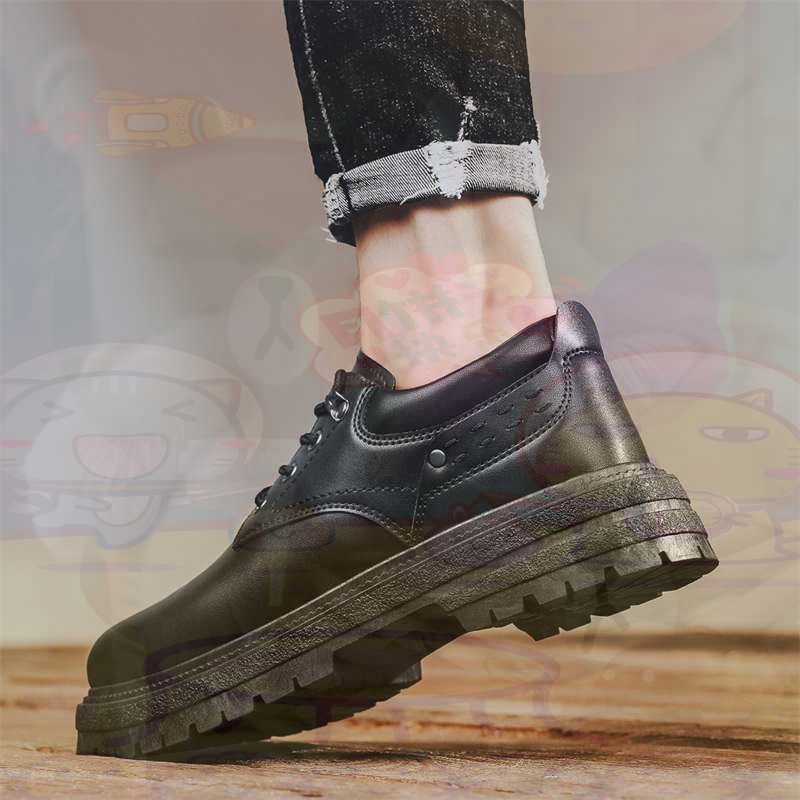 Men Accessories In Store - Ciemna skóra naturalna Modne tenisówki Tenisowe