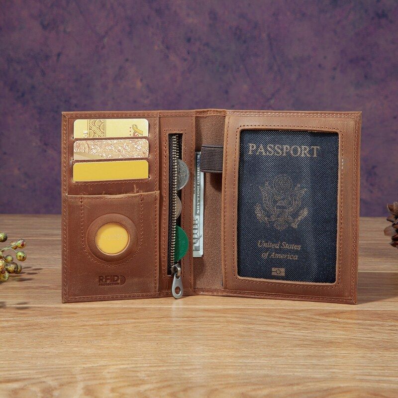 Passport Wallet Rfid - Modny unisexowy skórzany portfel na paszport,