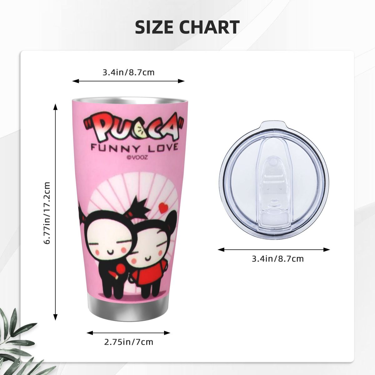 Uroczy kreskówkowy Pucca 20oz  – Flask Stainless Steel recenzja i cena