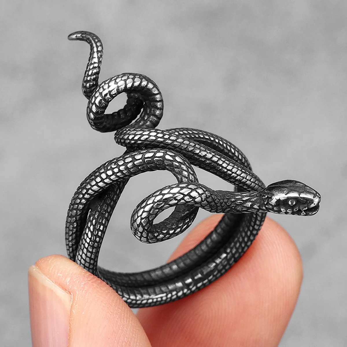 Poisonous Snake Ring 316L Stai – Men'S Accessories Best recenzja i cena